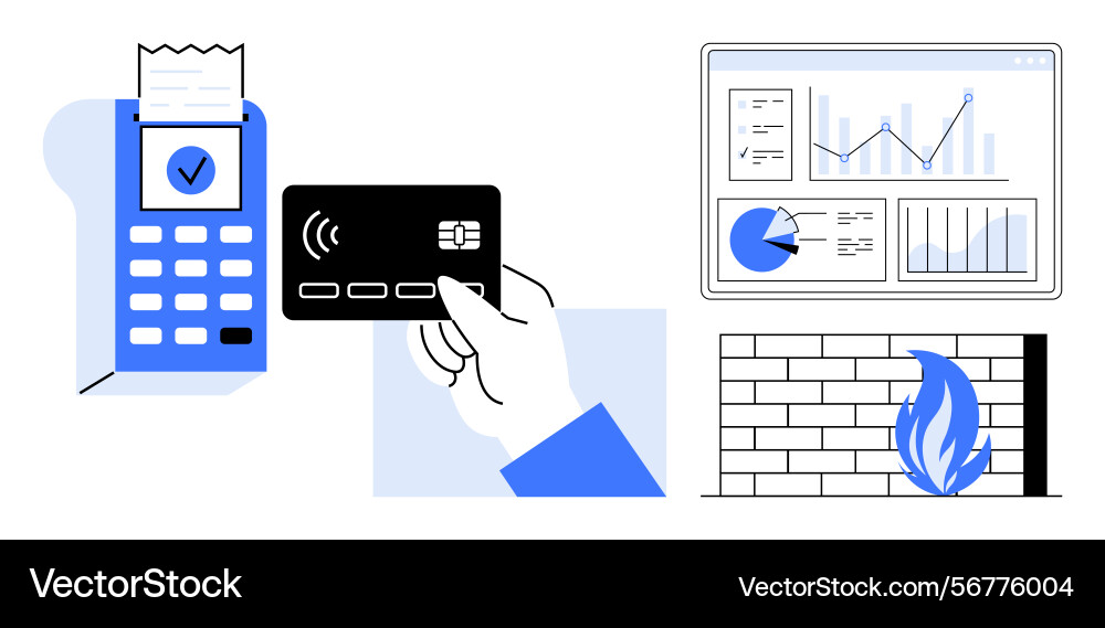 Secure payment digital analytics and data Secure payment digital analytics and data vector image