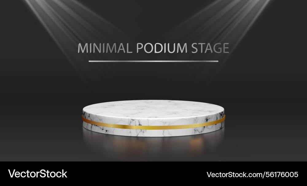 3d podium with metallic shine and square product Vector Image