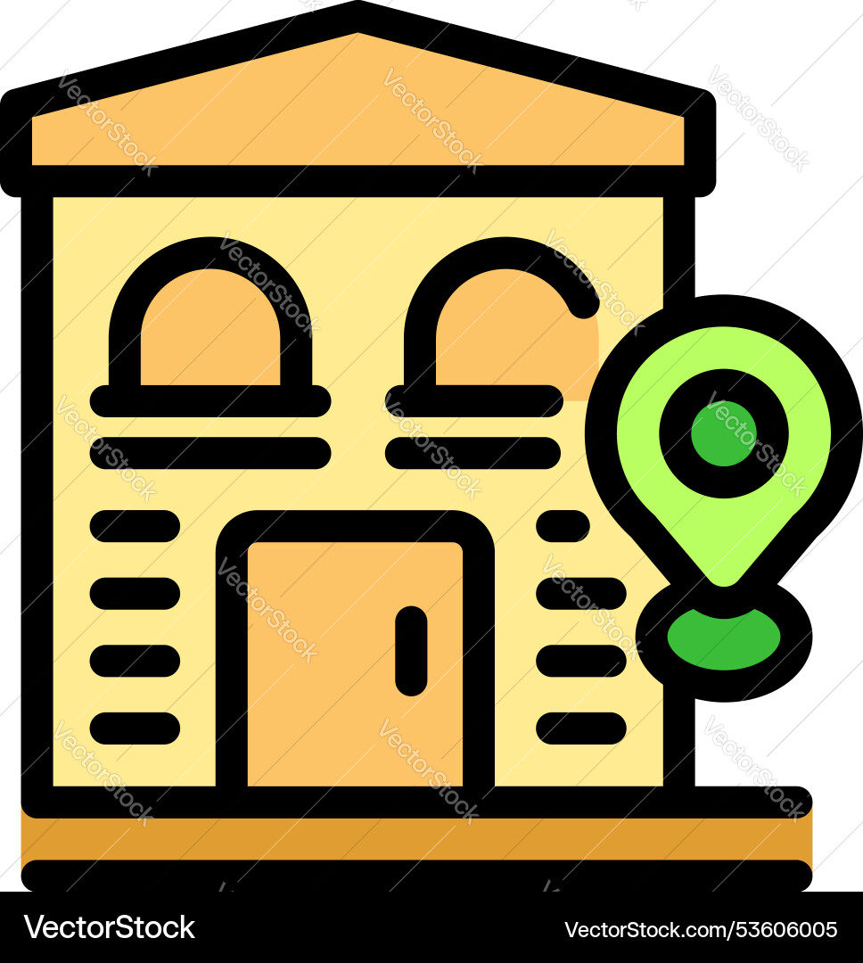 Building location pin showing real estate property Building location pin showing real estate property vector image