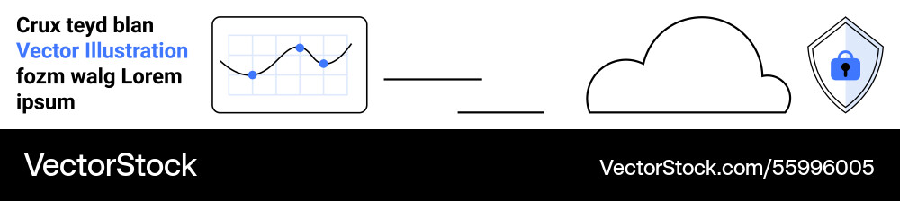 Cloud-Speichersicherheit mit Datendiagramm und Schild Cloud-Speichersicherheit mit Datendiagramm und Schild vektorbild