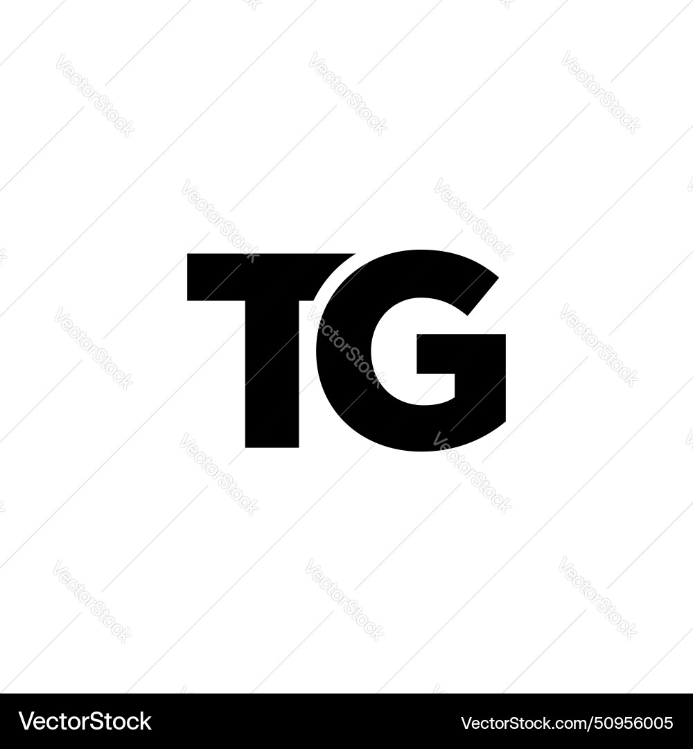 Letter t and g tg logo design template minimal Vector Image