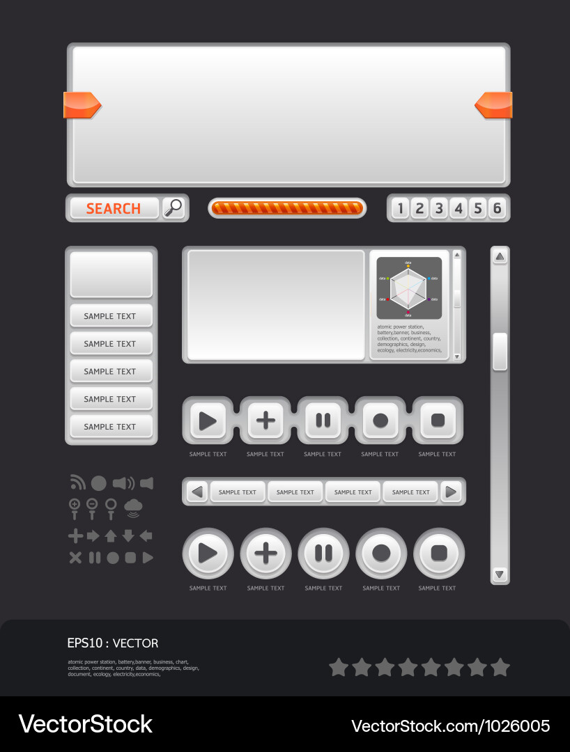 Modern Web Interface Elements vector image