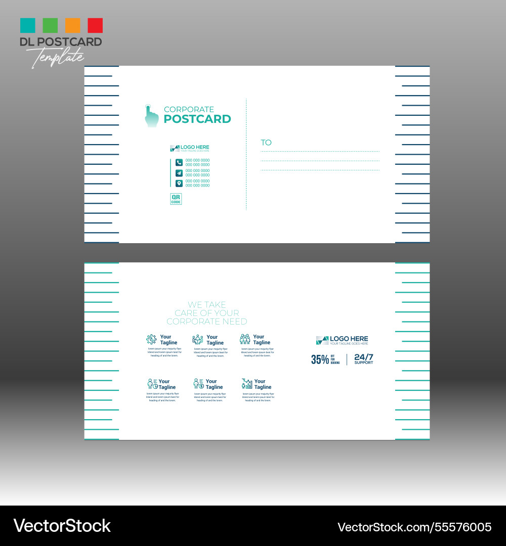 Postcard design for any best use Vector Image