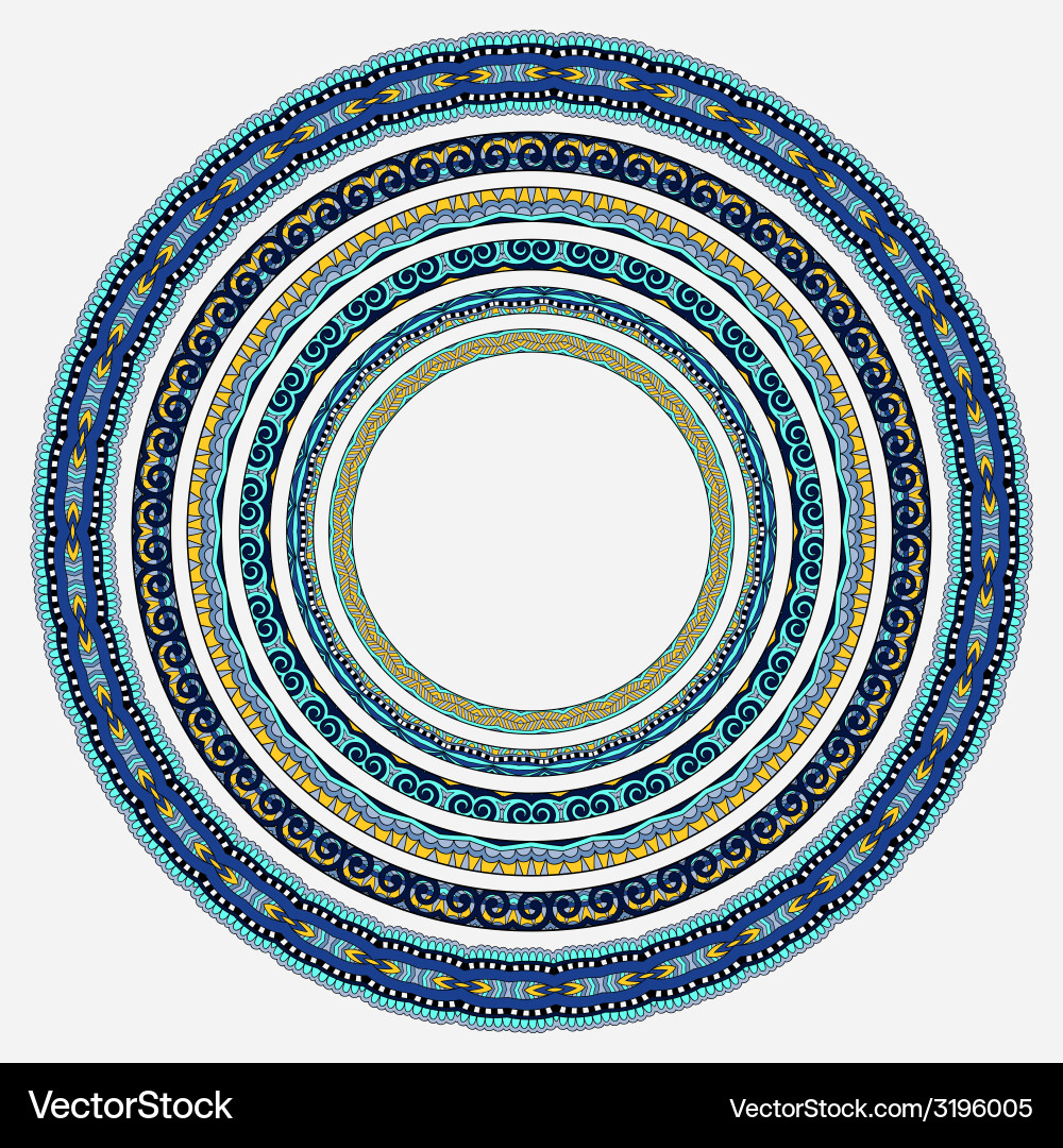 Set of round geometrical frames circle border vector image