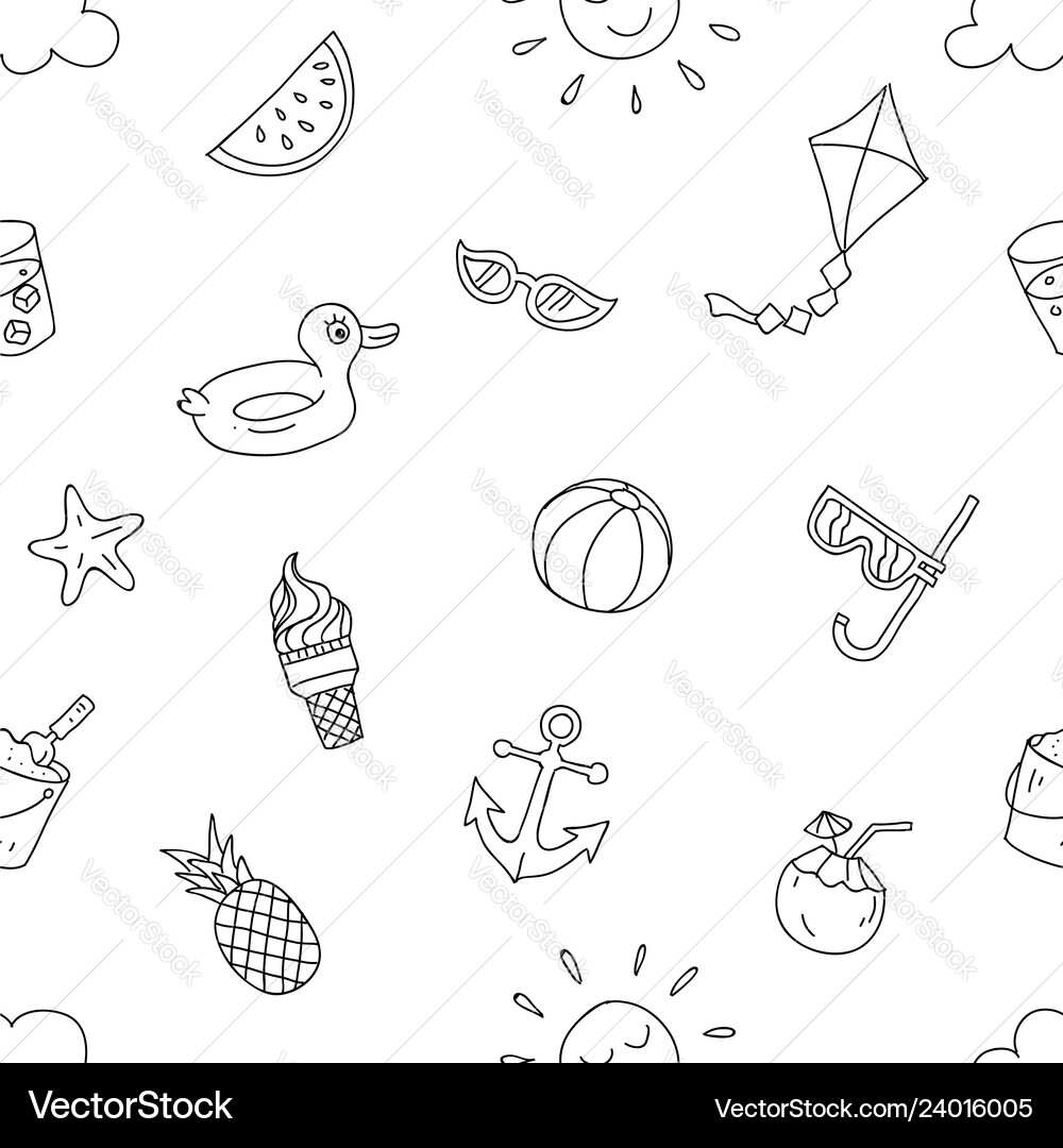 Summer beach holiday seamless pattern ready – Royalty-Free Vector ...