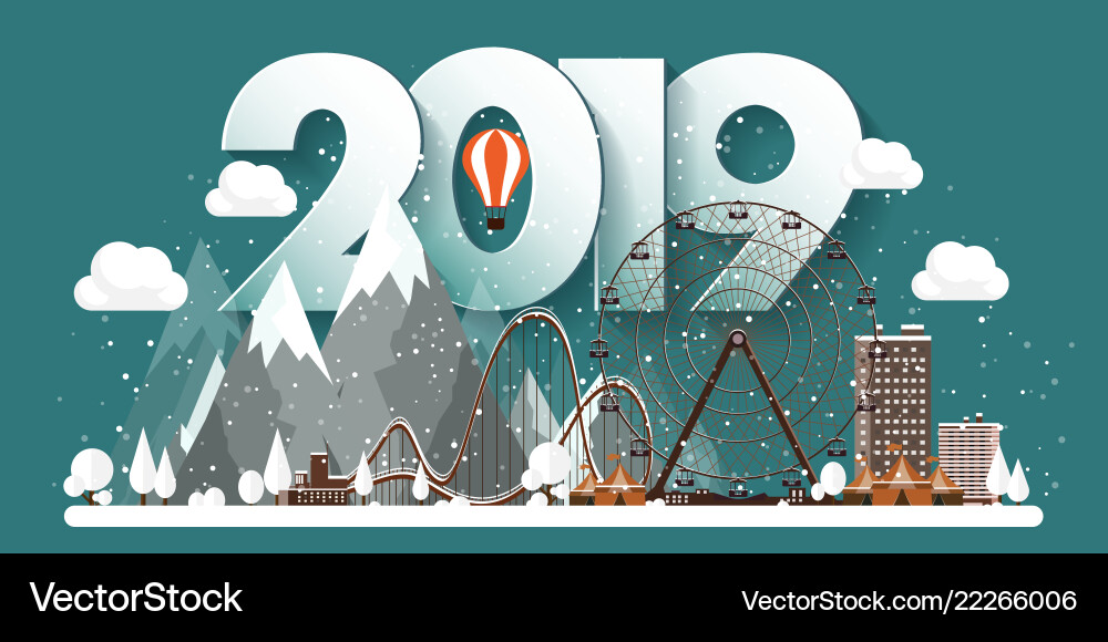2019 Winterstadtlandschaft 2019 Winterstadtlandschaft vektorbild