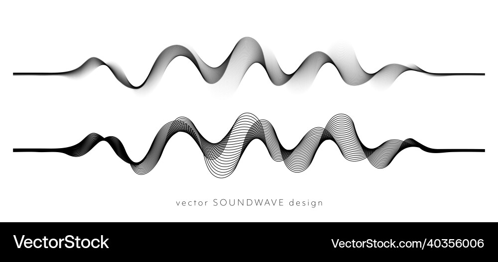 Abstract Black Wave Background Vector Image