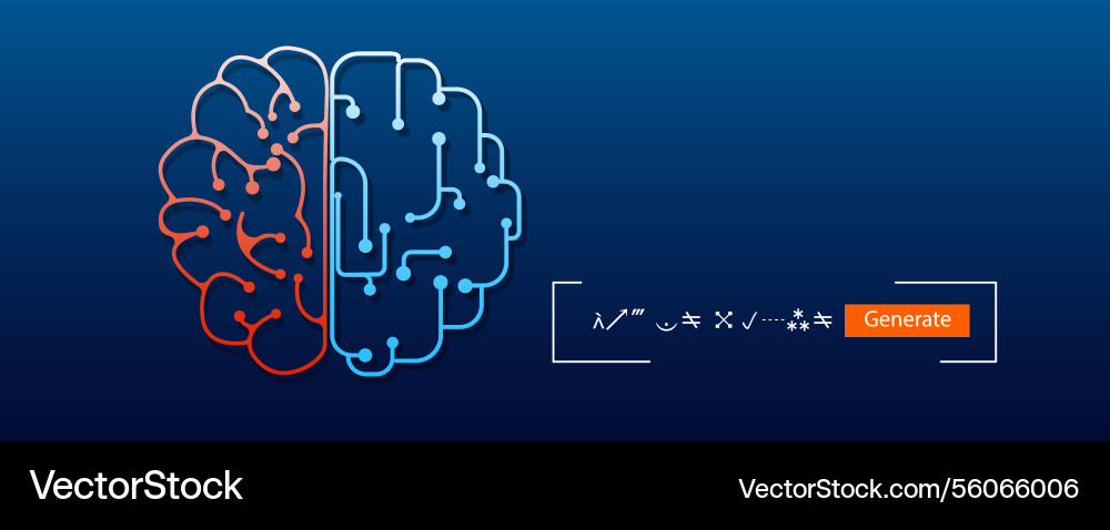 Artificial intelligence concept with prompt field Artificial intelligence concept with prompt field vector image