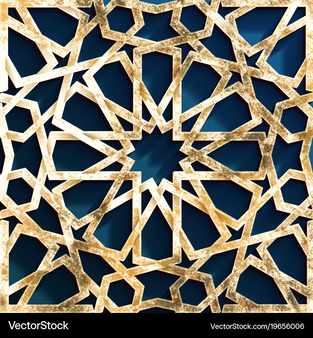 Background with 3d seamless pattern in islamic Vector Image