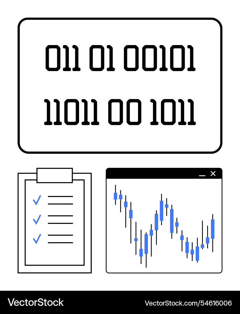 Binary code representation with checklist Binary code representation with checklist vector image