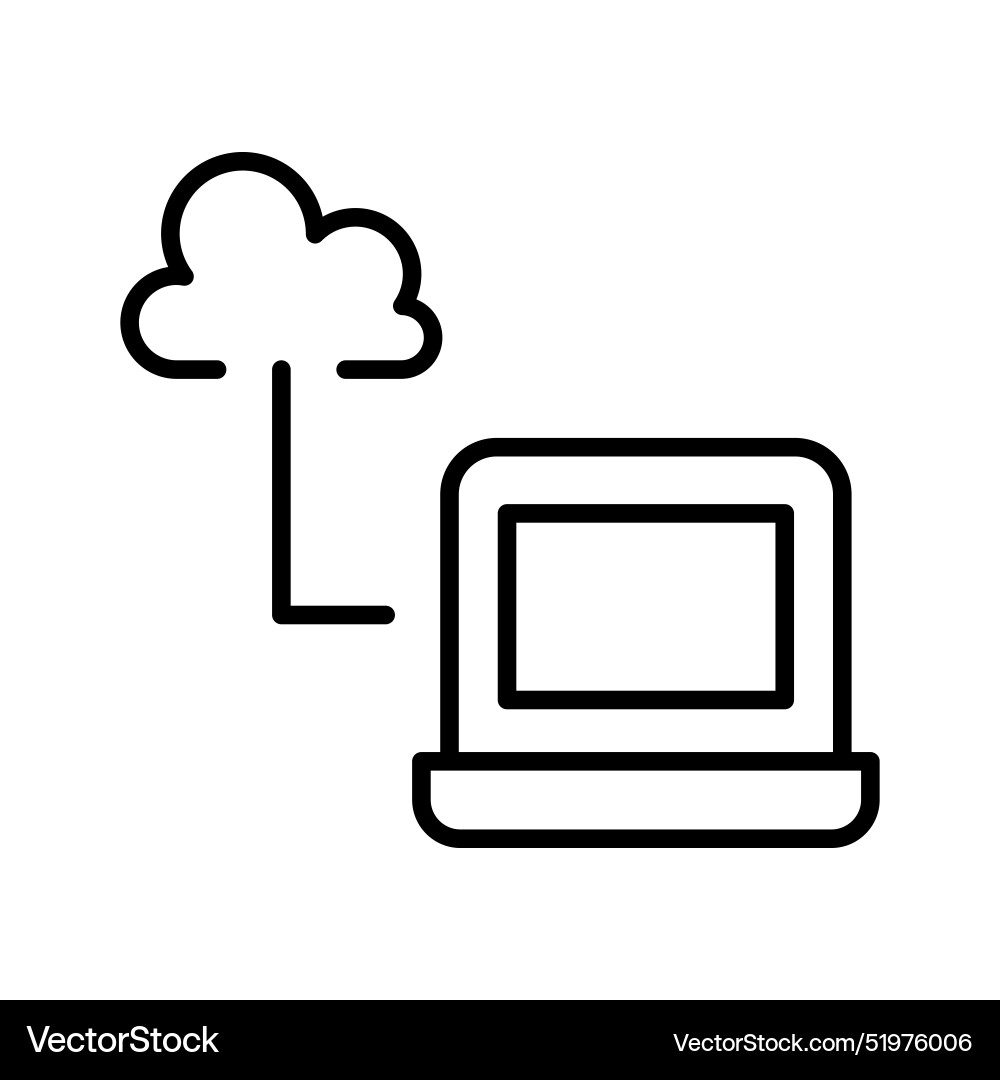 Cloud computing icon in thin line style graphic vector image