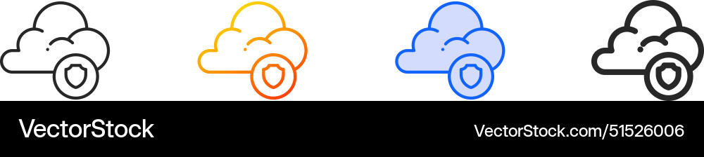 Cloud iconthin linear gradient blue stroke Vector Image