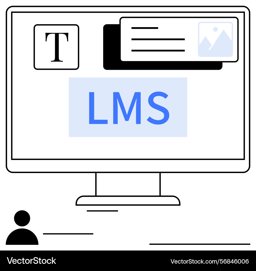Digital learning management system interface vector image