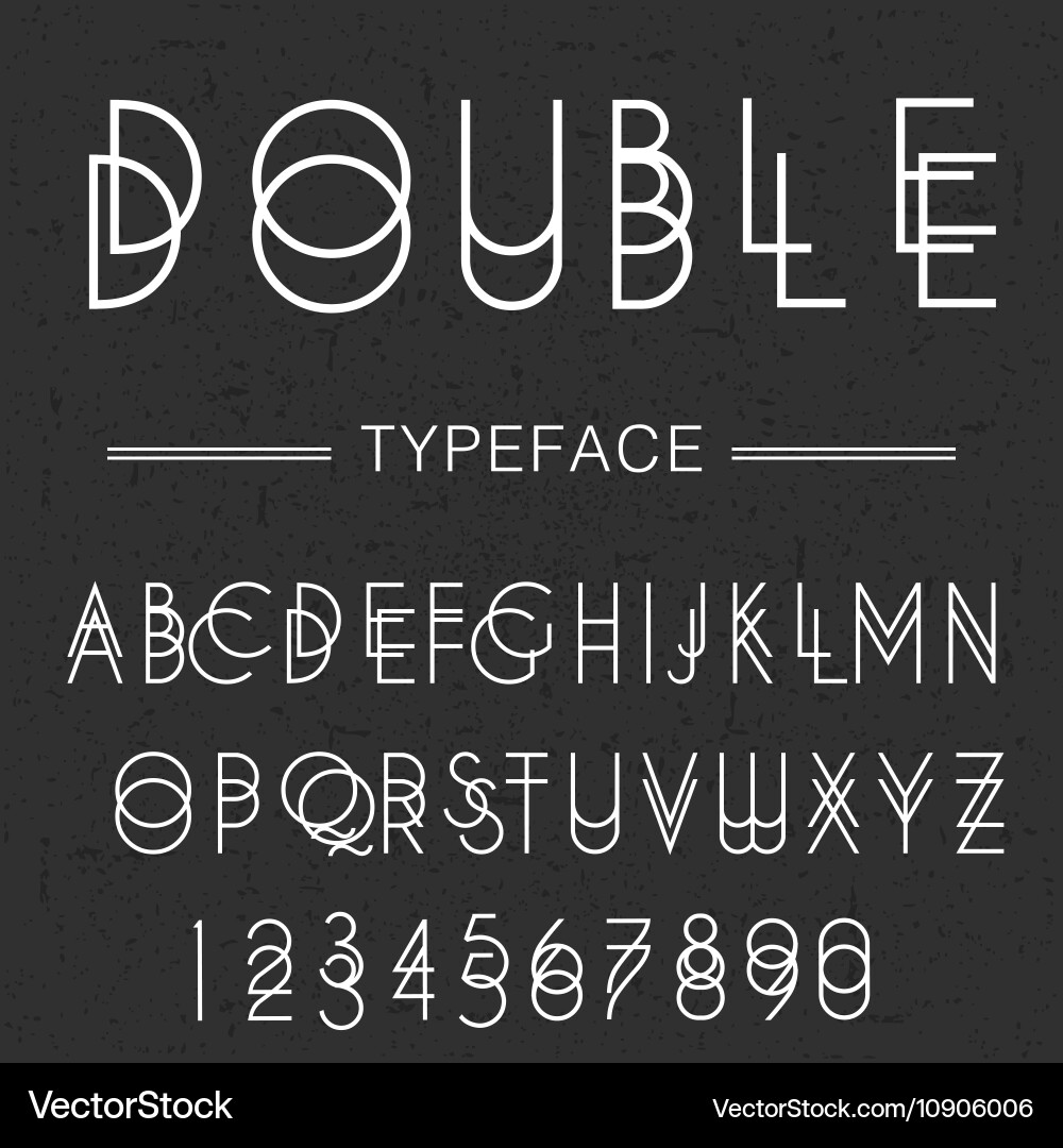 Double typeface font made by doublescript modern vector image