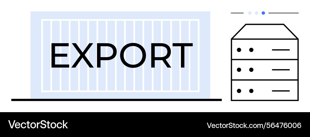 Export process with shipping container and data Export process with shipping container and data vector image