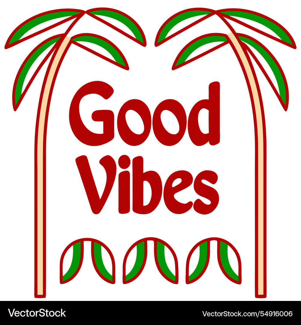 Good vibes only typography colorful design art Vector Image