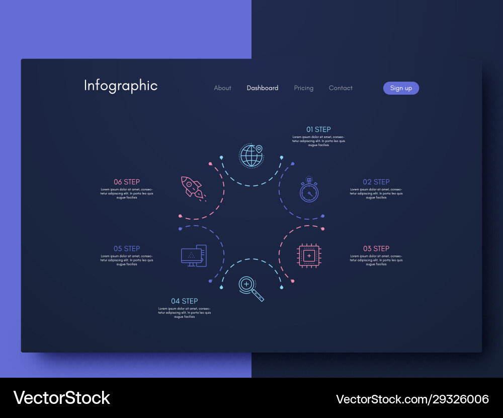 Grafik Infografiken mit sechs Optionen Vorlage Grafik Infografiken mit sechs Optionen Vorlage vektorbild