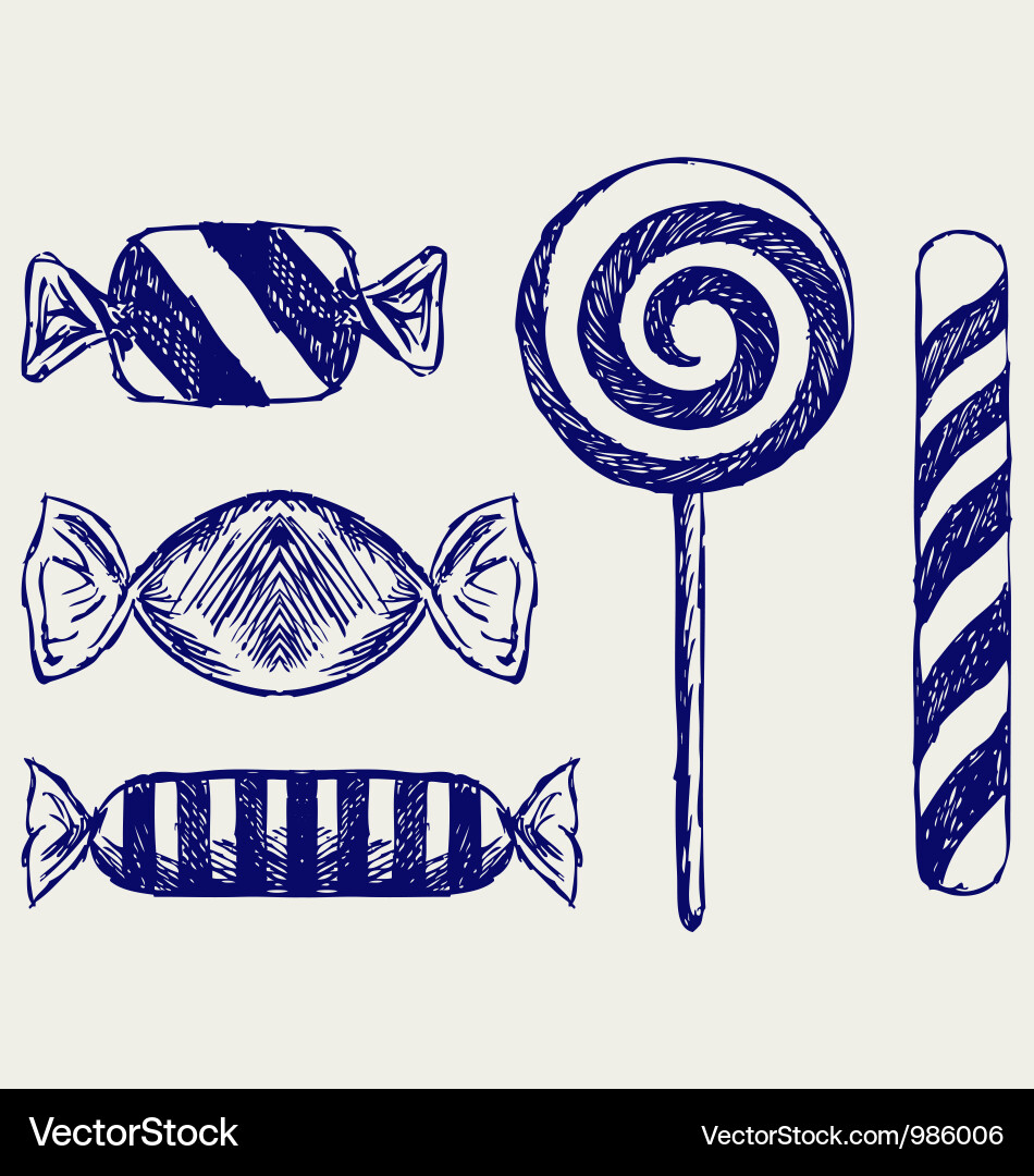 Hand-Drawn Candy Collection vector image