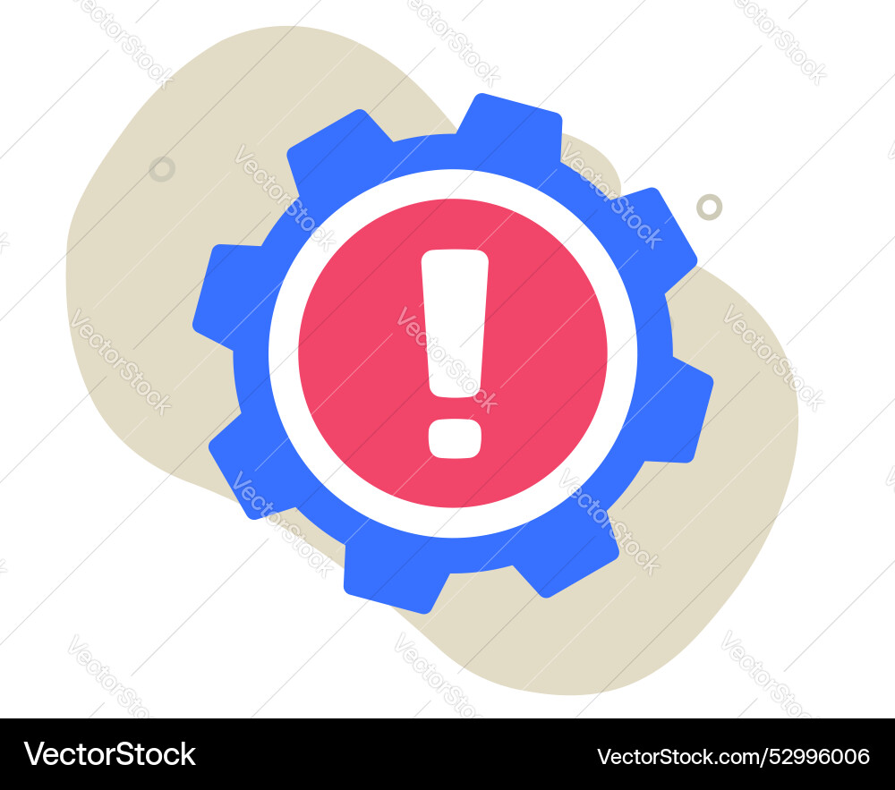 Issue error cog wheel icon as broken system vector image