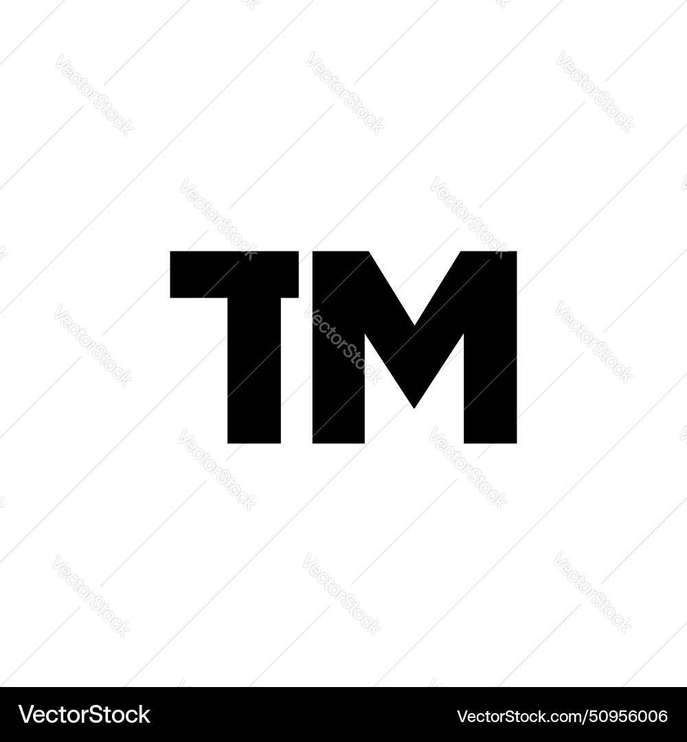 Letter t and m tm logo design template minimal Vector Image