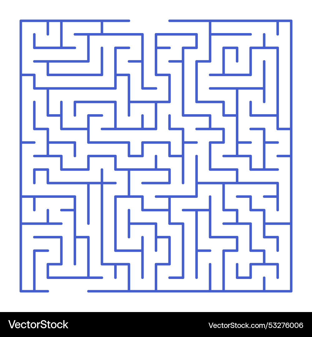 Maze shape design element there is one entrance Maze shape design element there is one entrance vector image