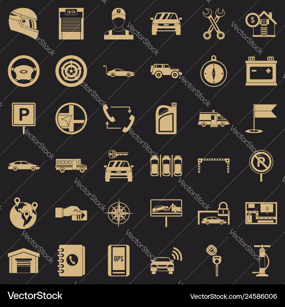 Mechanic auto icons set simple style Mechanic auto icons set simple style Vector Image