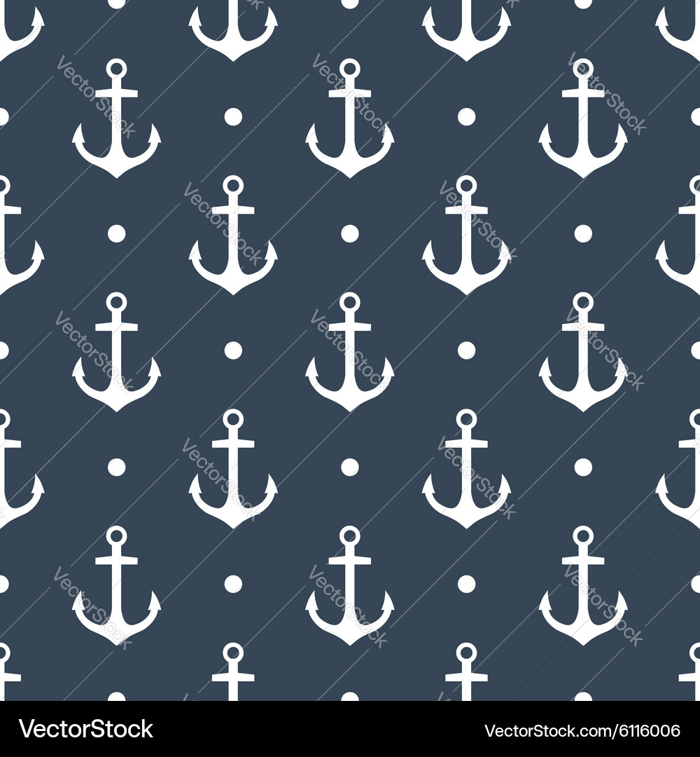 Nautical Anchor Pattern Vector Image