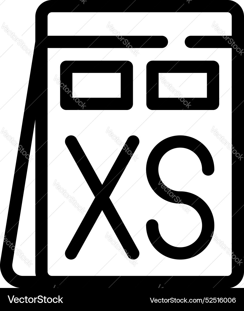 Notepad showing extra small size sketch on paper Vector Image