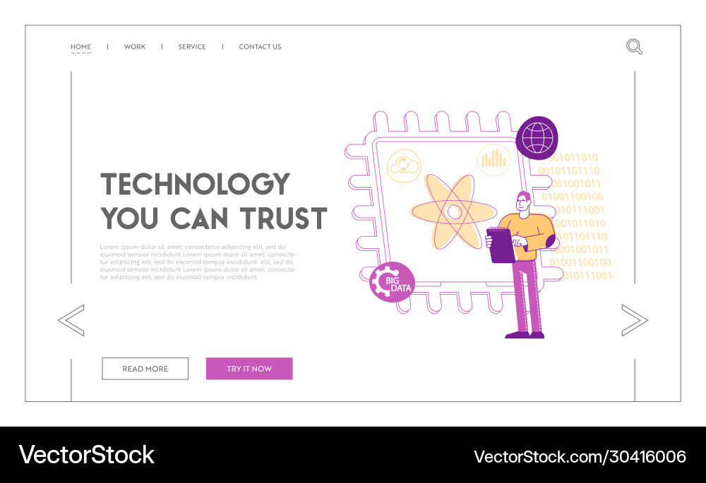 Quantum Computing oder supercomputing Landing Page Quantum Computing oder supercomputing Landing Page vektorbild