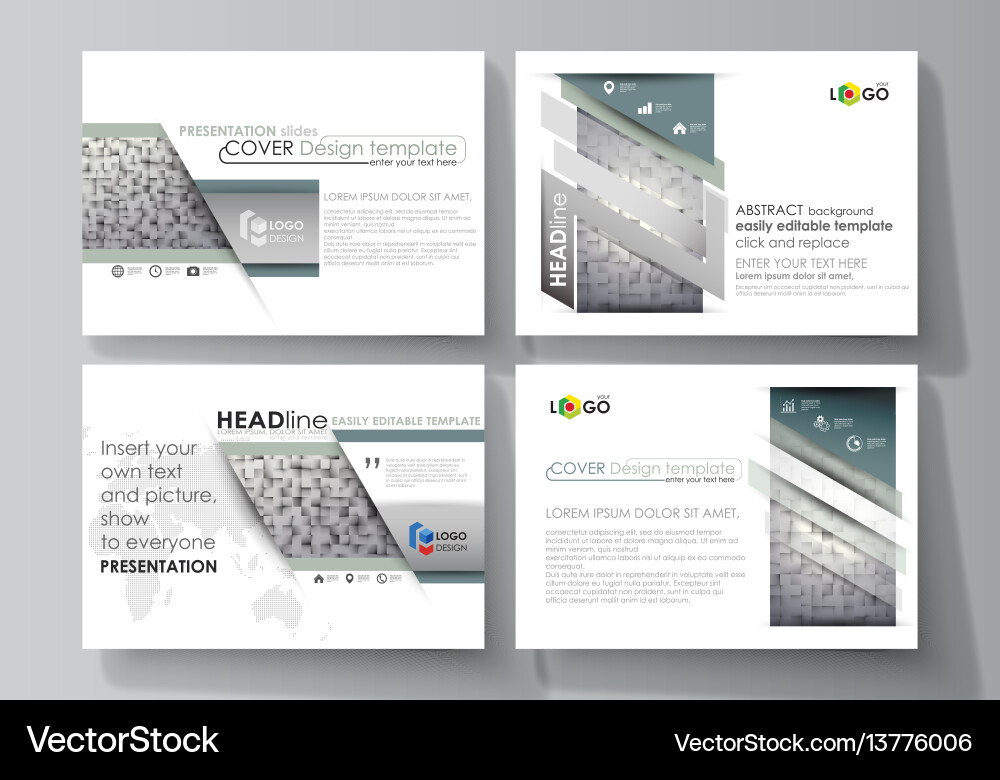 Set of business templates for presentation slides Vector Image