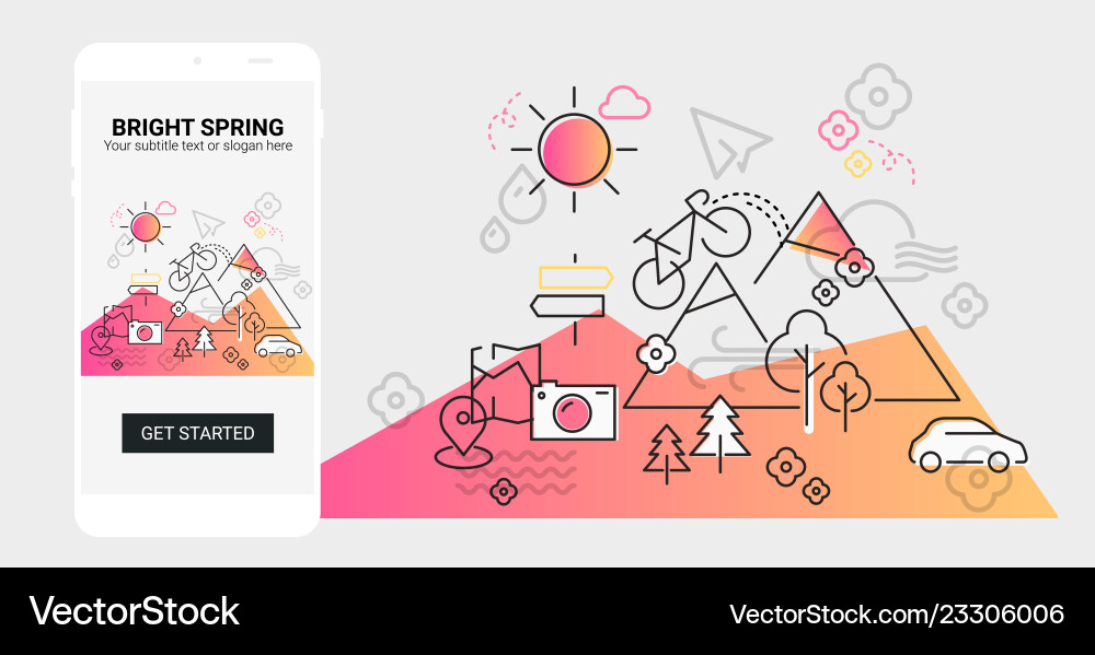 Weather line splash app screen mobile Weather line splash app screen mobile vector image