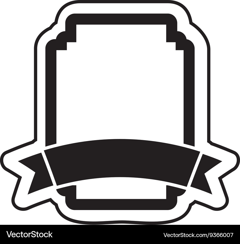 Badge with ribbon isolated design Vector Image
