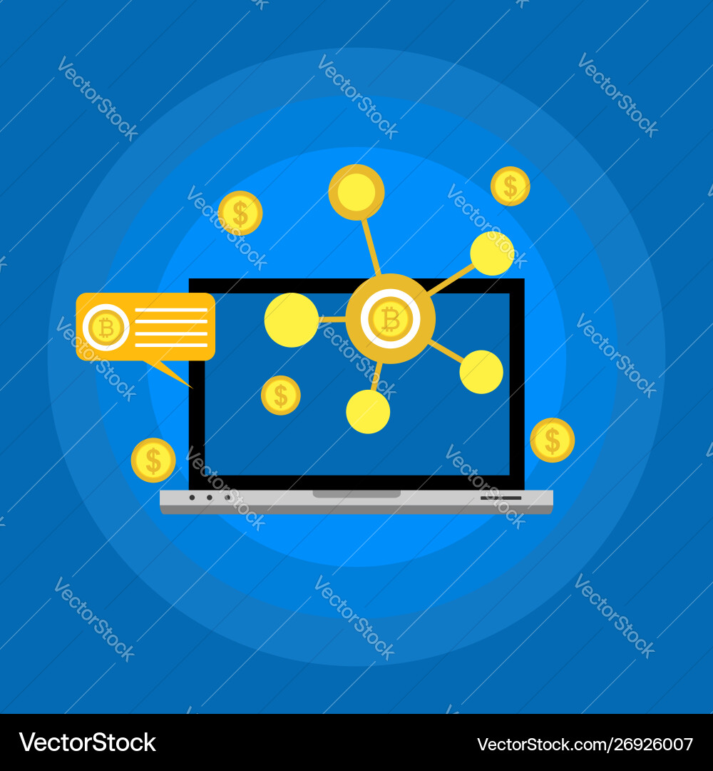 Blockchain scheme mining crypto currency server Blockchain scheme mining crypto currency server vector image