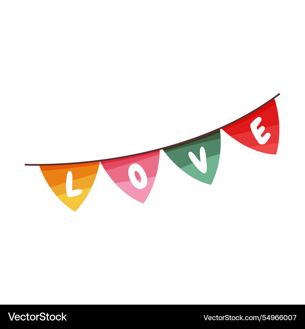 Celebration flags with love letters image Celebration flags with love letters image vector image