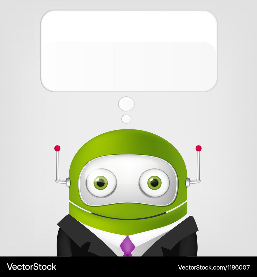 Cheerful Robot Character Vector Image