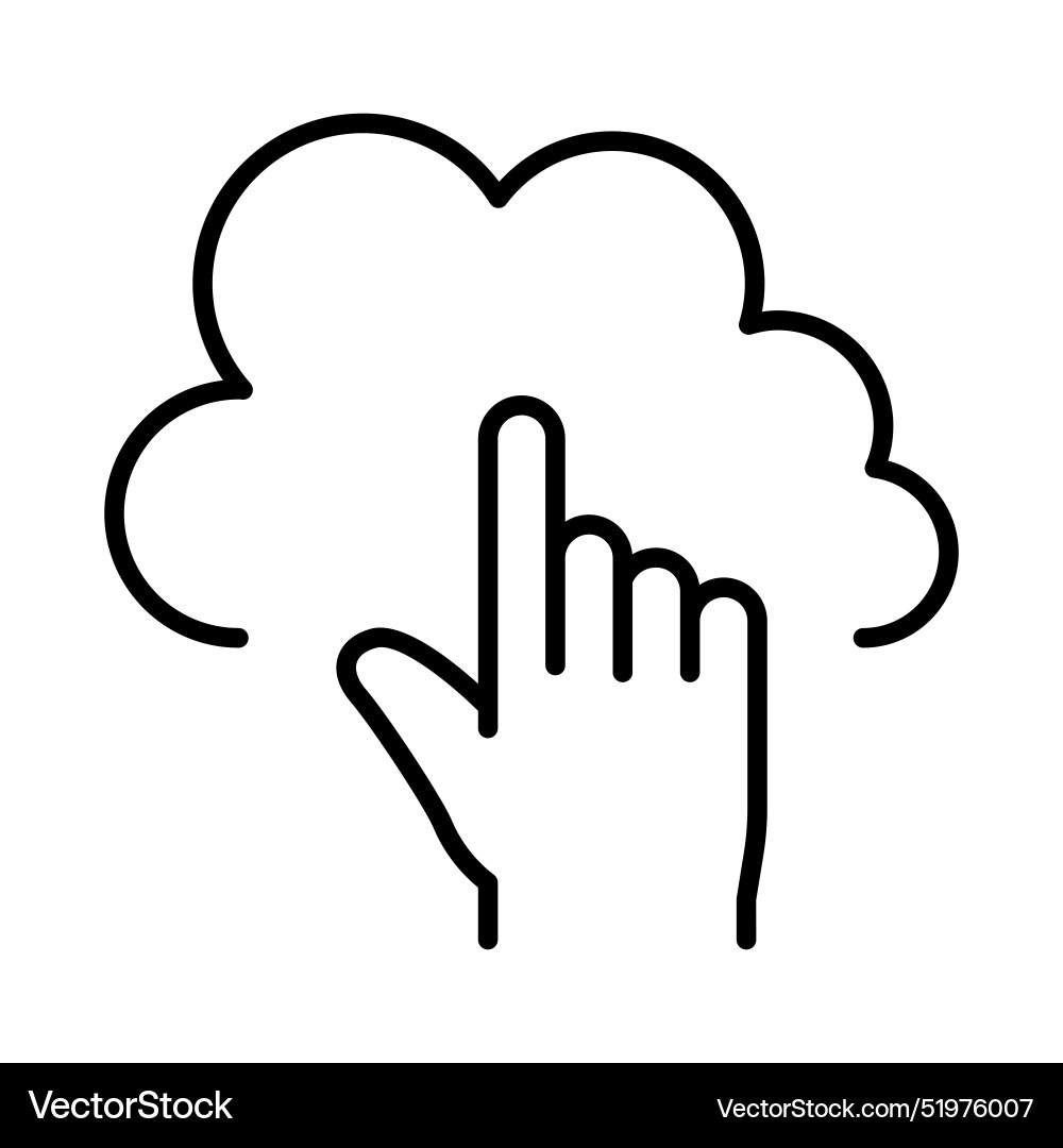 Cloud computing icon in thin line style graphic vector image