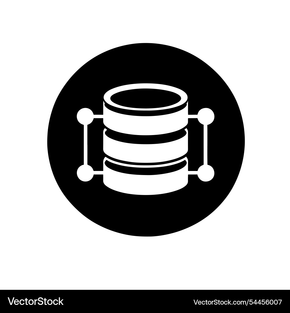 Database icon in circle Database icon in circle vector image