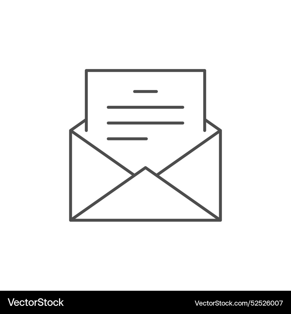 Envelope with document line icon Envelope with document line icon vector image
