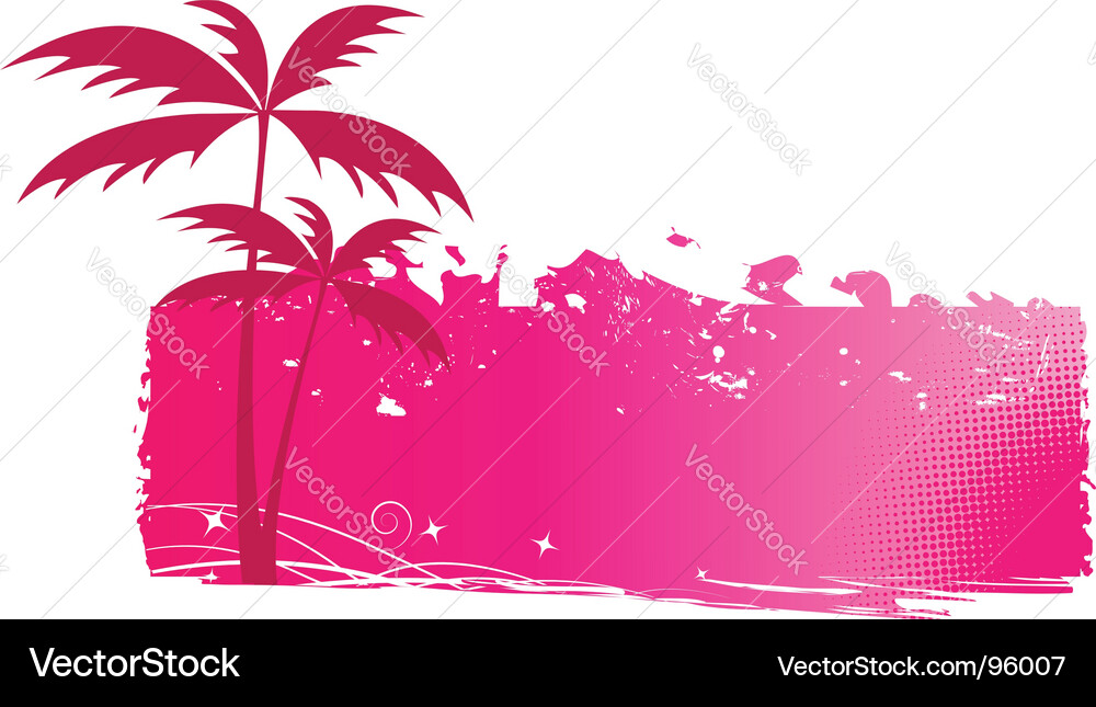 Grungy background with palm trees Vector Image