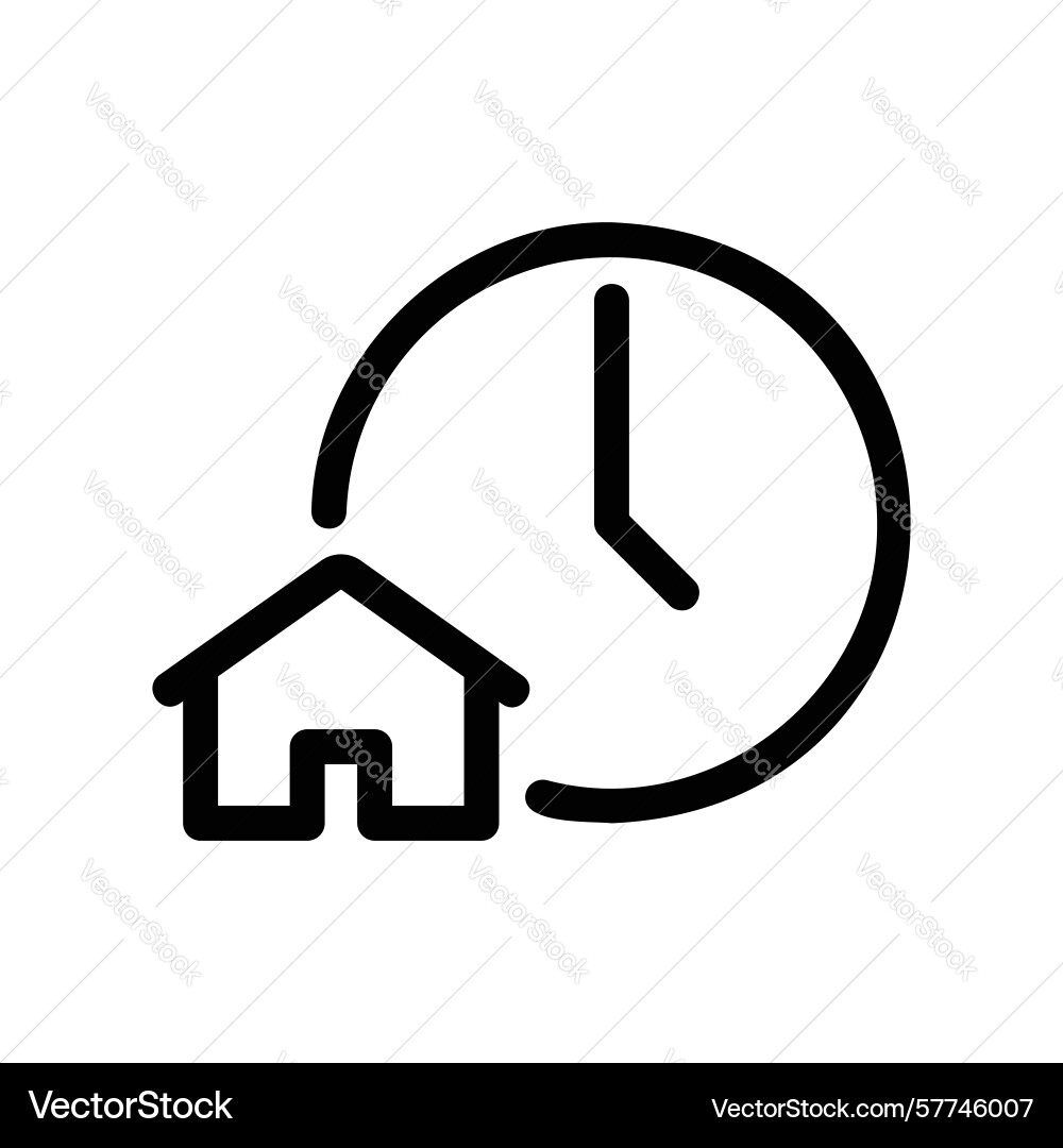 House with a clock symbolizing home time House with a clock symbolizing home time Vector Image