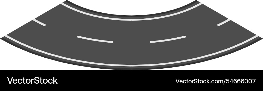 Winding road segment with central lines ensuring Winding road segment with central lines ensuring vector image