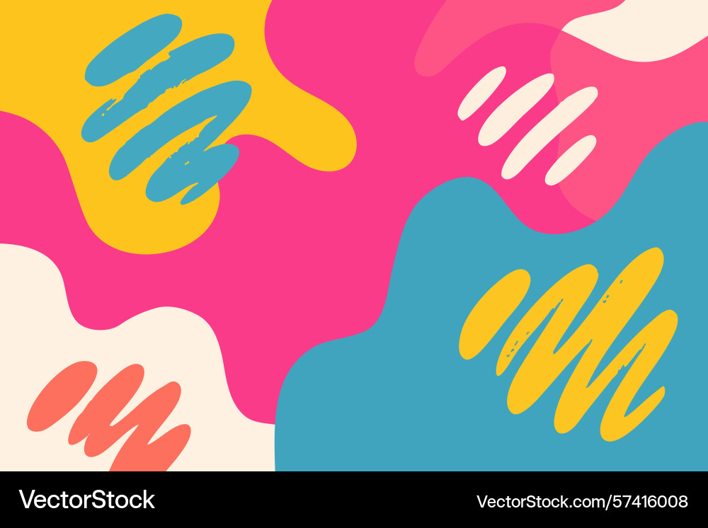 Abstract bright blob pattern with playful brush vector image