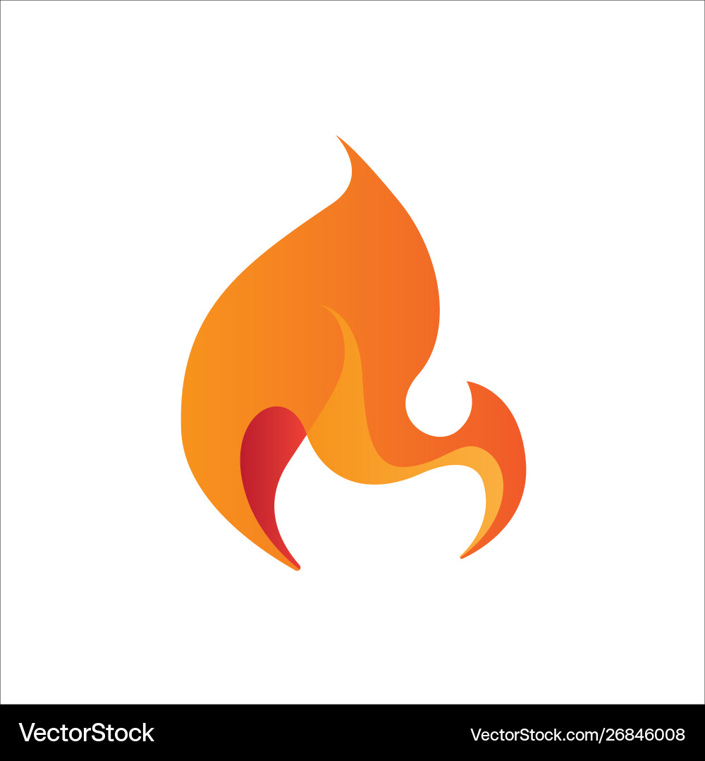 Abstract flame design element stylized fire icon Vector Image