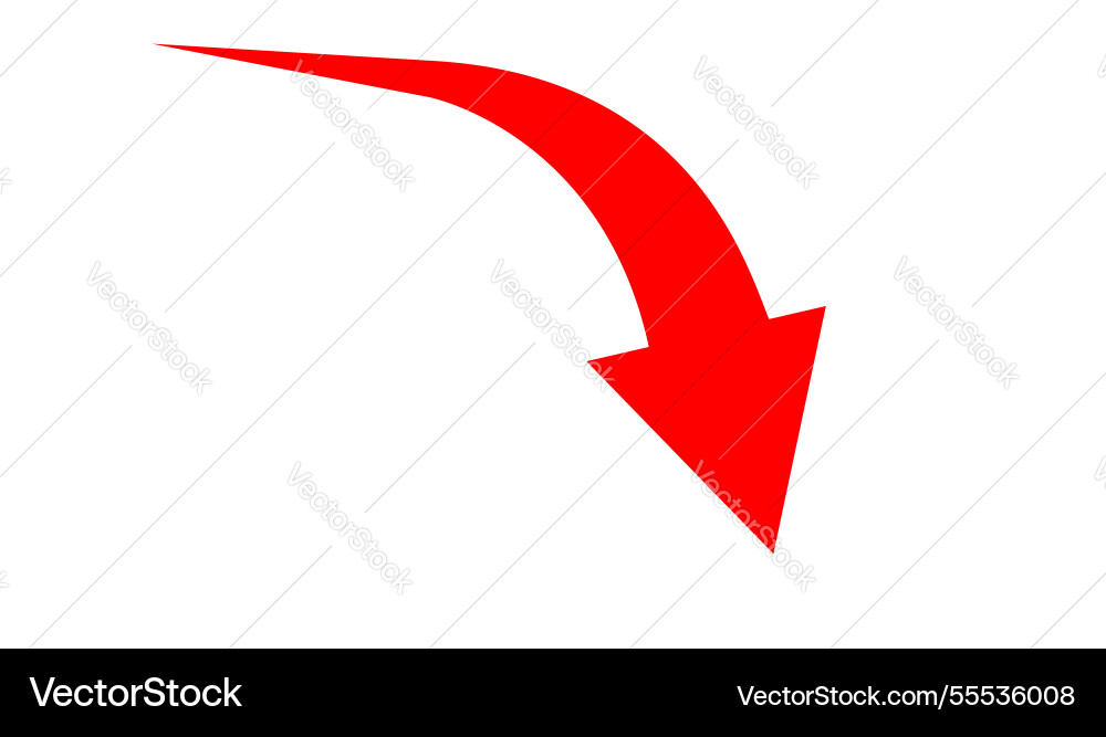 Arrow pointing down for business graph symbol Arrow pointing down for business graph symbol vector image
