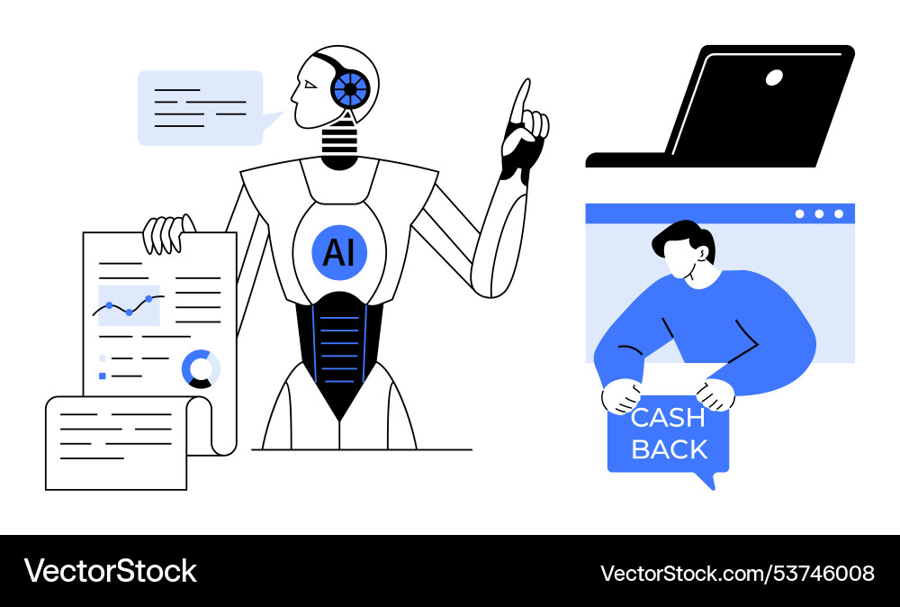Artificial intelligence future with robot Vector Image