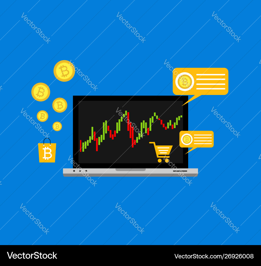 Blockchain scheme mining crypto currency server Vector Image