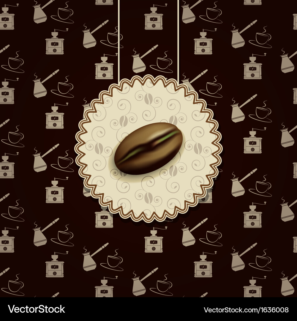 Coffee Bean Pattern Background vector image