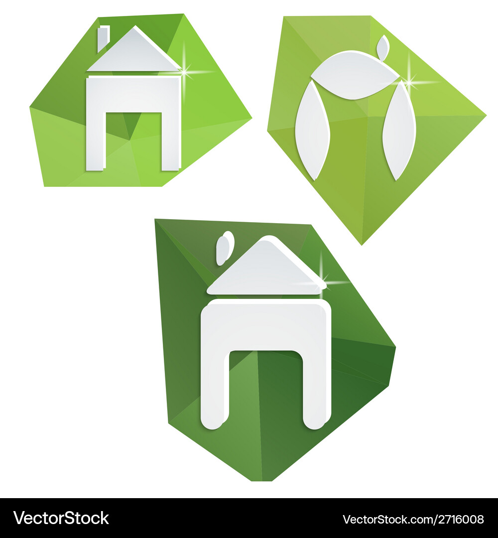 Collection of paper icons on polygonal triangular Vector Image