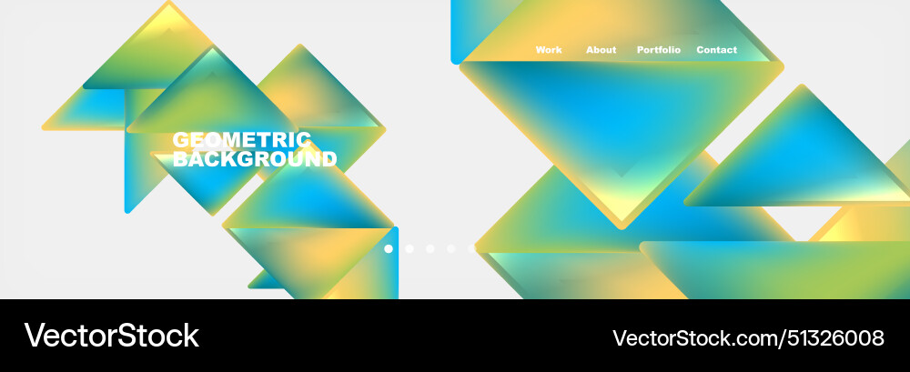 Colorful fluid gradient triangles and squares web Colorful fluid gradient triangles and squares web Vector Image