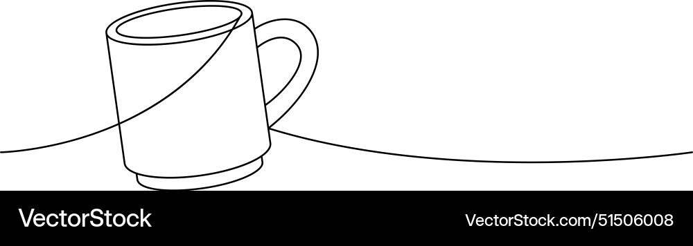 Cup of espresso coffee one line continuous drawing